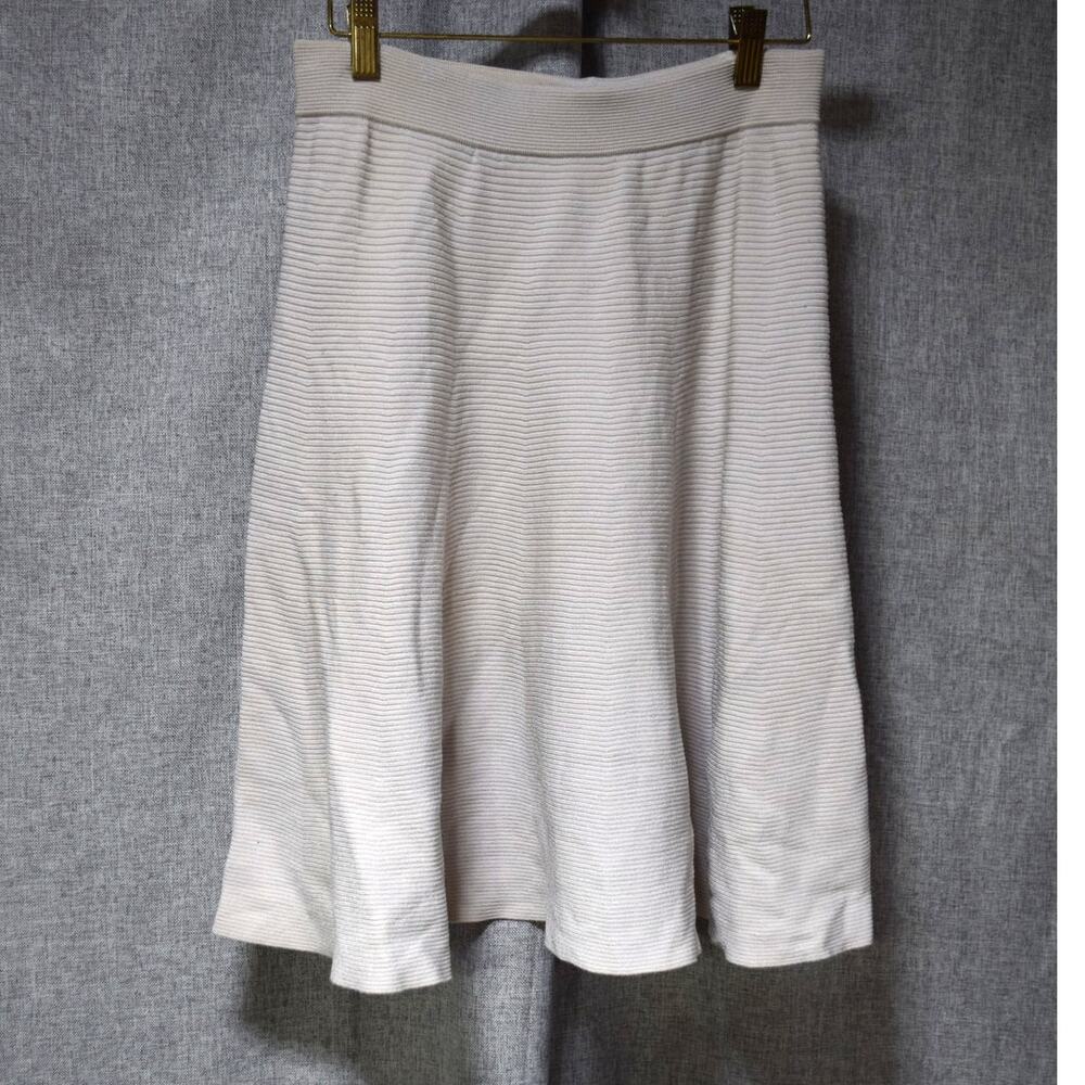 Rebecca Taylor Ribbed Knit Skirt Beige XS